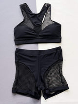 Openwork Sleeveless Top and Shorts Swim Set - Trendsi - Flyclothing LLC