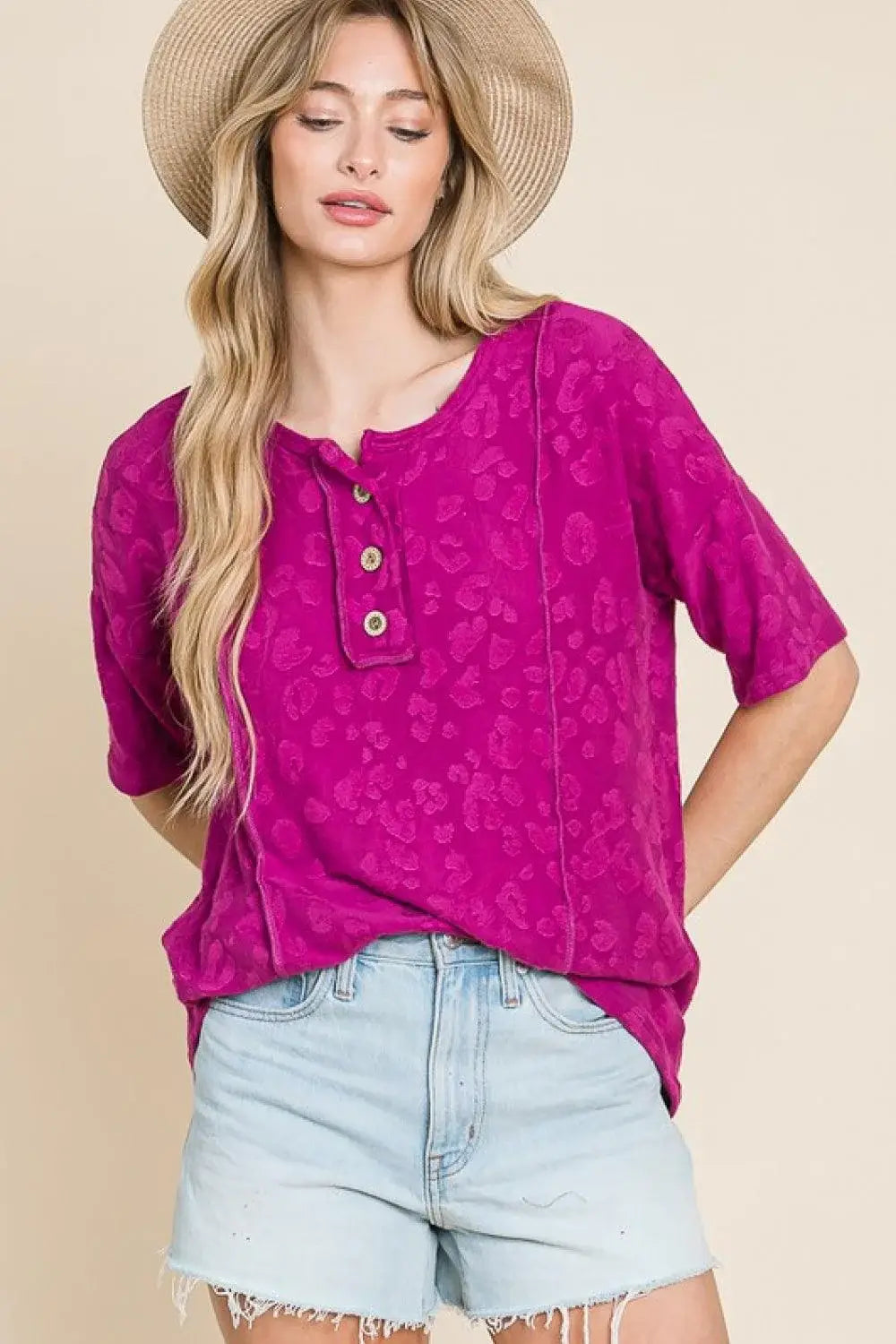 BOMBOM At The Fair Animal Textured Top - Trendsi - Flyclothing LLC