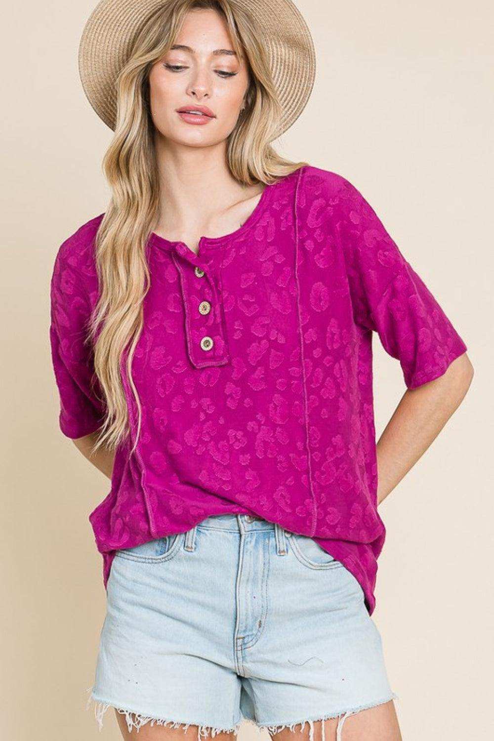 BOMBOM At The Fair Animal Textured Top - Trendsi - Flyclothing LLC