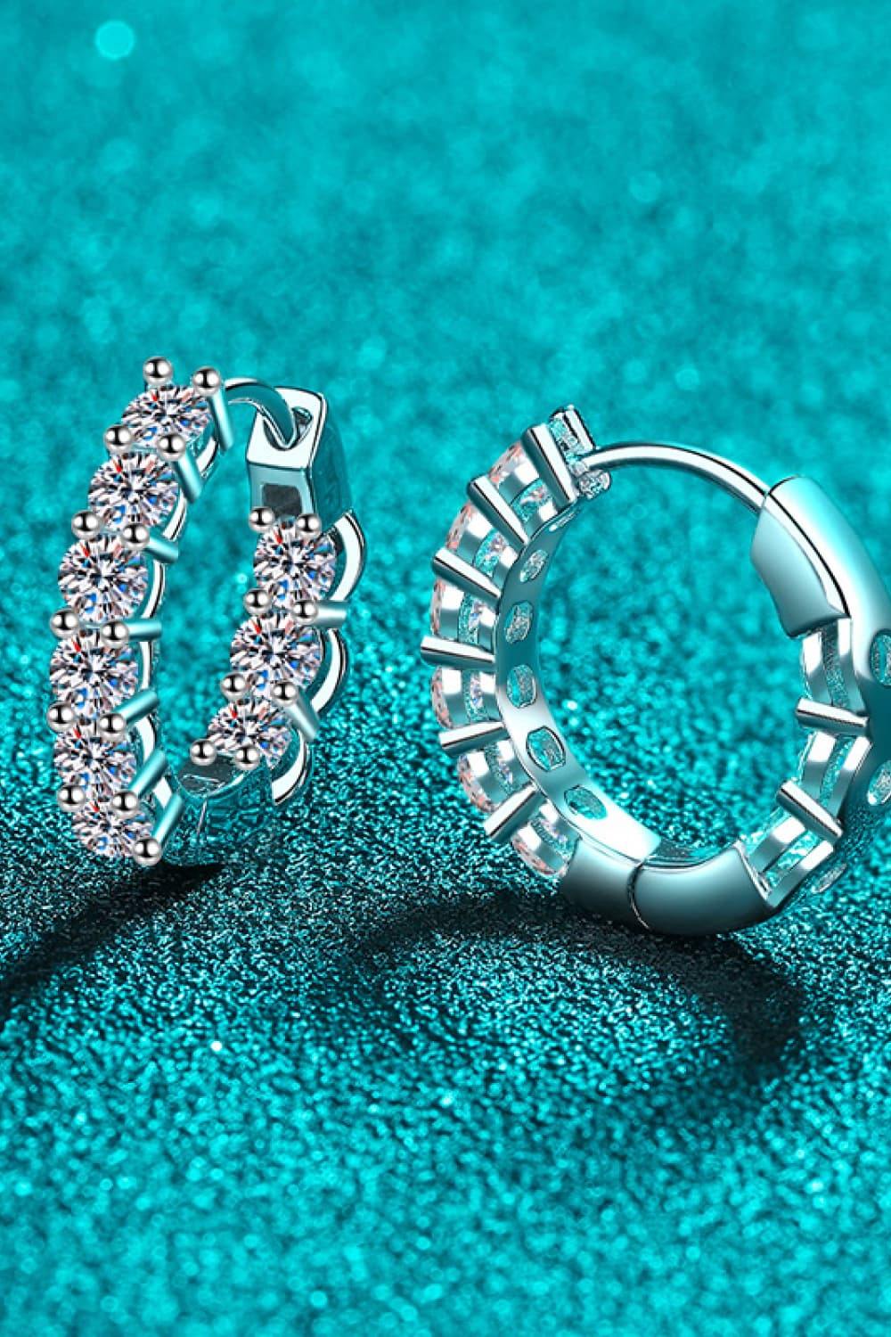 1.8 Carat Moissanite Hoop Earrings - Trendsi