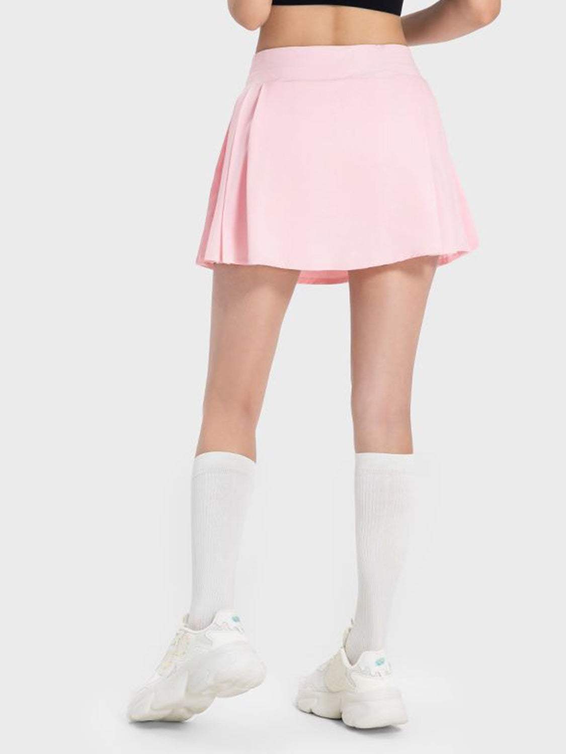 Pleated Detail Mid-Rise Waist Active Skirt - Trendsi - Flyclothing LLC
