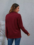 Half Button Dropped Shoulder Blouse - Trendsi - Flyclothing LLC