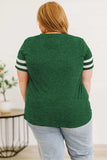 Plus Size Striped V-Neck Tee Shirt - Trendsi - Flyclothing LLC