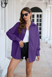 Dropped Shoulder Longline Shirt - Trendsi