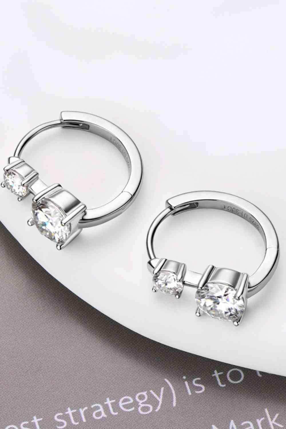 1.3 Carat Moissanite 925 Sterling Silver Earrings - Trendsi - Flyclothing LLC