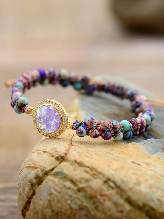 Imperial Jasper Beaded Bracelet - Trendsi