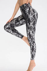 Animal Print Slim Fit Wide Waistband Long Sports Pants - Trendsi - Flyclothing LLC