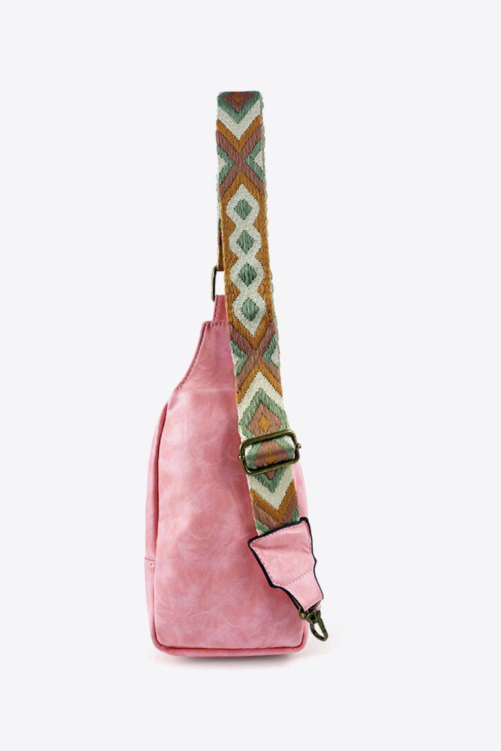 Adjustable Strap PU Leather Sling Bag - Trendsi