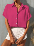 Button Up Collared Neck Shirt - Trendsi - Flyclothing LLC