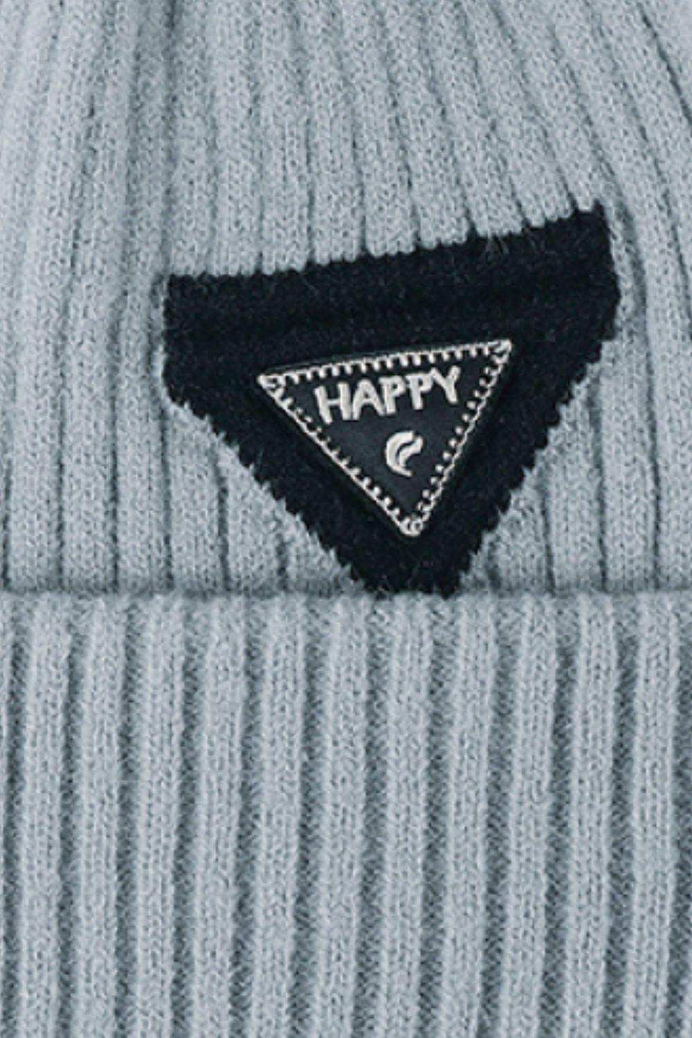 HAPPY Contrast Beanie - Trendsi - Flyclothing LLC