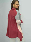 Color Block Open Front Cardigan - Trendsi