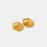 Texture Stainless Steel Stud Earrings - Trendsi - Flyclothing LLC