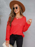 Round Neck Long Sleeve Sweater - Trendsi - Flyclothing LLC