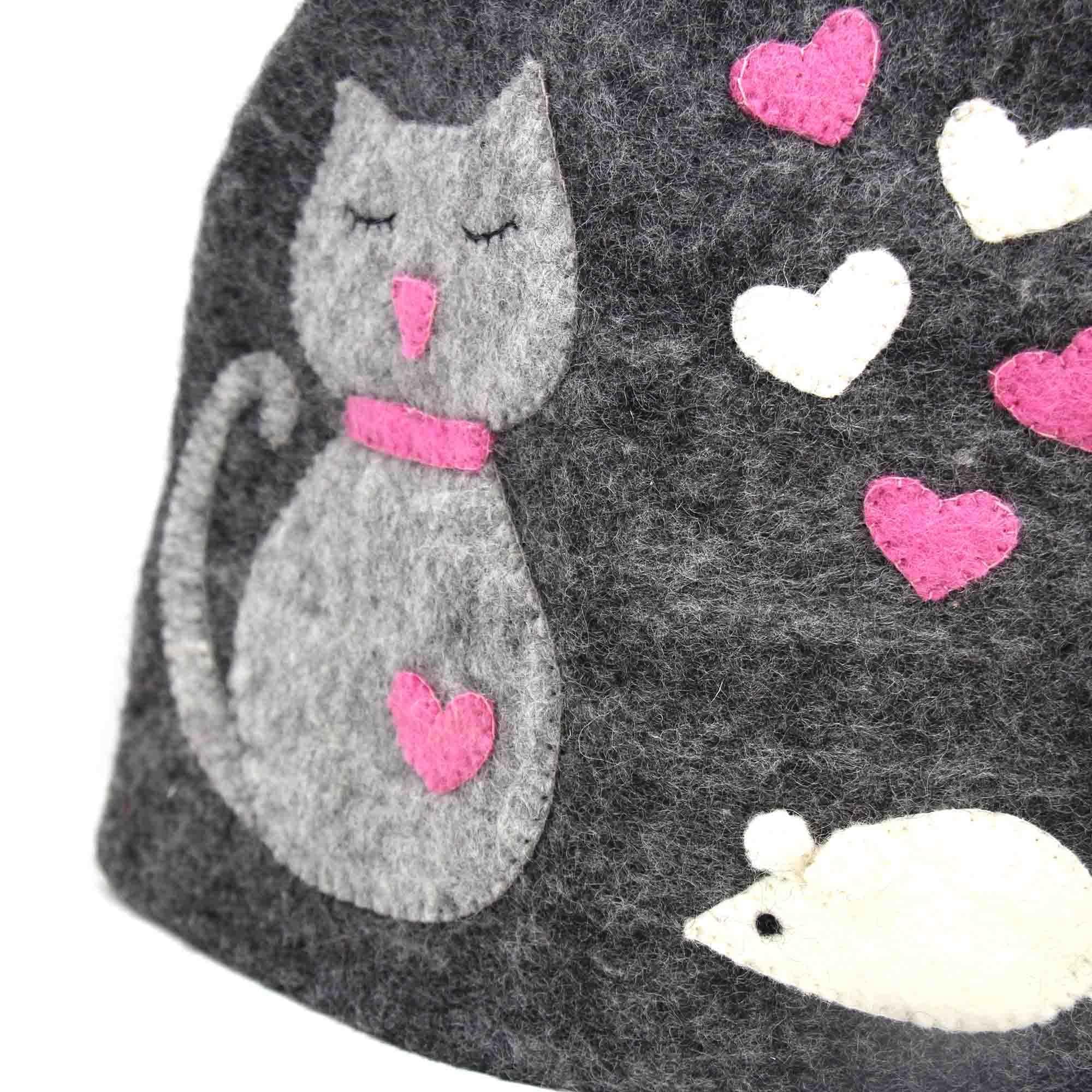 Hand Crafted Felt: Cat Tea Cozy - Global Groove Direct