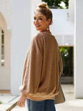 Mock Neck Dropped Shoulder Sweatshirt - Trendsi - Flyclothing LLC