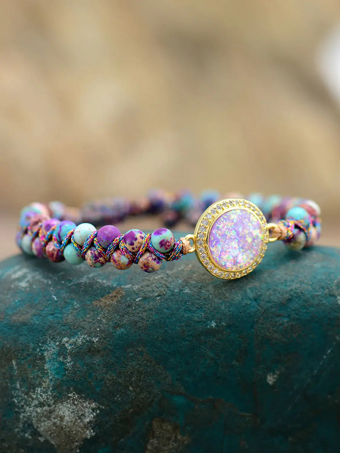 Imperial Jasper Beaded Bracelet - Trendsi - Flyclothing LLC