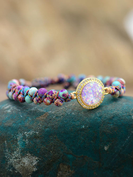 Imperial Jasper Beaded Bracelet - Trendsi