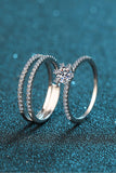 Moissanite 925 Sterling Silver Ring Set - Trendsi