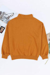 Quarter Zip Dropped Shoulder Sweatshirt - Trendsi - Flyclothing LLC