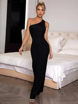 Cutout One-Shoulder Maxi Dress - Trendsi - Flyclothing LLC