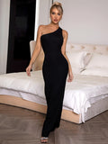 Cutout One-Shoulder Maxi Dress - Trendsi