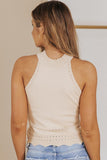 Scalloped Openwork Grecian Neck Tank - Trendsi