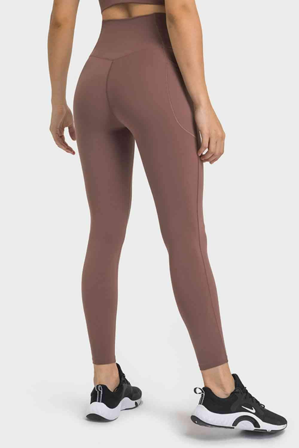 V-Waist Yoga Leggings with Pockets - Trendsi - Flyclothing LLC
