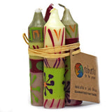 Hand-Painted 4" Dinner or Shabbat Candles, Set of 4 (Kileo Design) - Nobunto