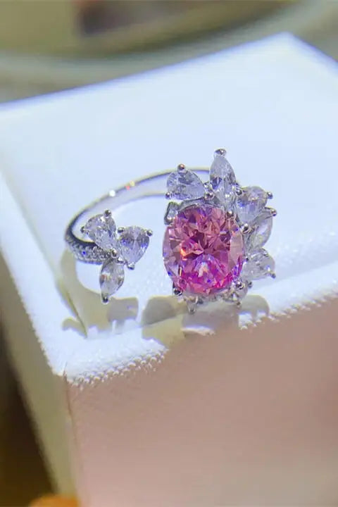 3 Carat Moissanite 925 Sterling Silver Open Ring - Trendsi - Flyclothing LLC