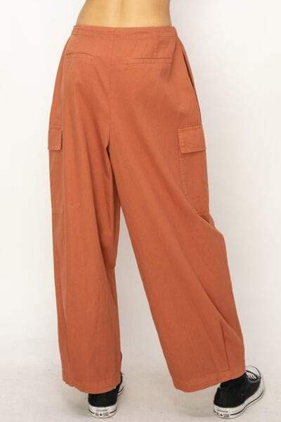 HYFVE Drawstring Cargo Wide Leg Pants - Trendsi - Flyclothing LLC