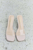 DDK Make Myself Clear Mule Block Heels - Trendsi - Flyclothing LLC