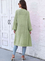 Open Front Longline Cardigan with Pockets - Trendsi - Flyclothing LLC