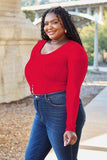 Basic Bae Full Size Round Neck Long Sleeve Bodysuit - Trendsi - Flyclothing LLC