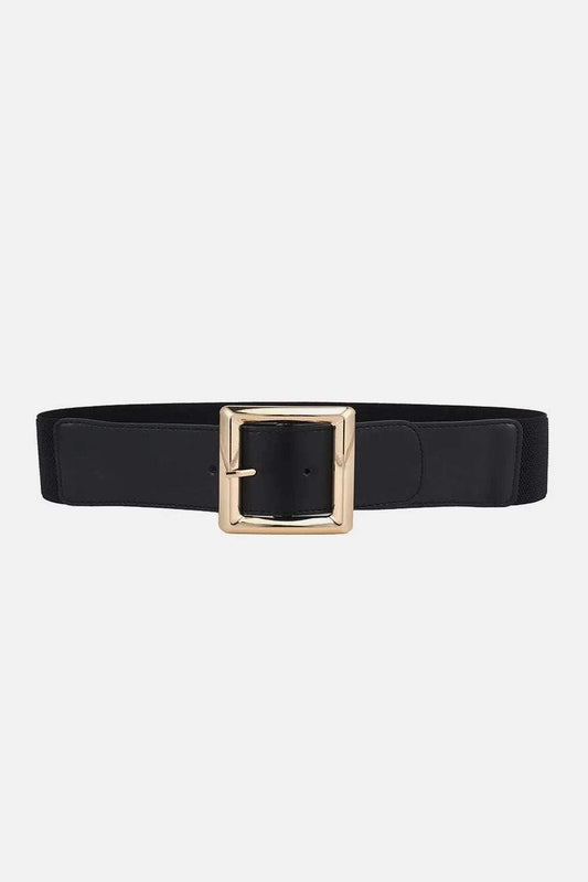 Rectangle Buckle Elastic Wide Belt - Trendsi - Flyclothing LLC