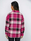 Plaid Button-Down Jacket - Trendsi - Flyclothing LLC