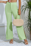 Slit High-Rise Flare Pants - Trendsi