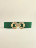 Geometric Buckle Elastic Wide Belt - Trendsi - Flyclothing LLC