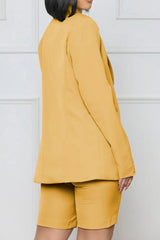 Long Sleeve Blazer and Shorts Set - Trendsi - Flyclothing LLC