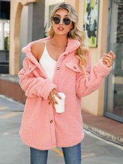 Button Down Collared Coat - Trendsi