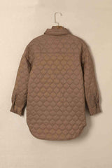 Snap Down Collared Winter Coat - Trendsi - Flyclothing LLC