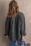 Button Up Collared Neck Long Sleeve Jacket - Trendsi - Flyclothing LLC