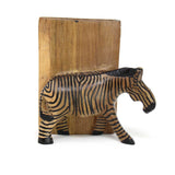 Carved Wood Zebra Book Ends, Set of 2 - Jedando - Flyclothing LLC