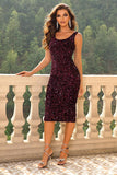 Sequin Sleeveless Slit Dress - Trendsi