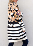 Striped Open Front Longline Cardigan - Trendsi - Flyclothing LLC