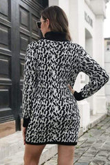 Heathered Turtleneck Mini Sweater Dress - Trendsi - Flyclothing LLC