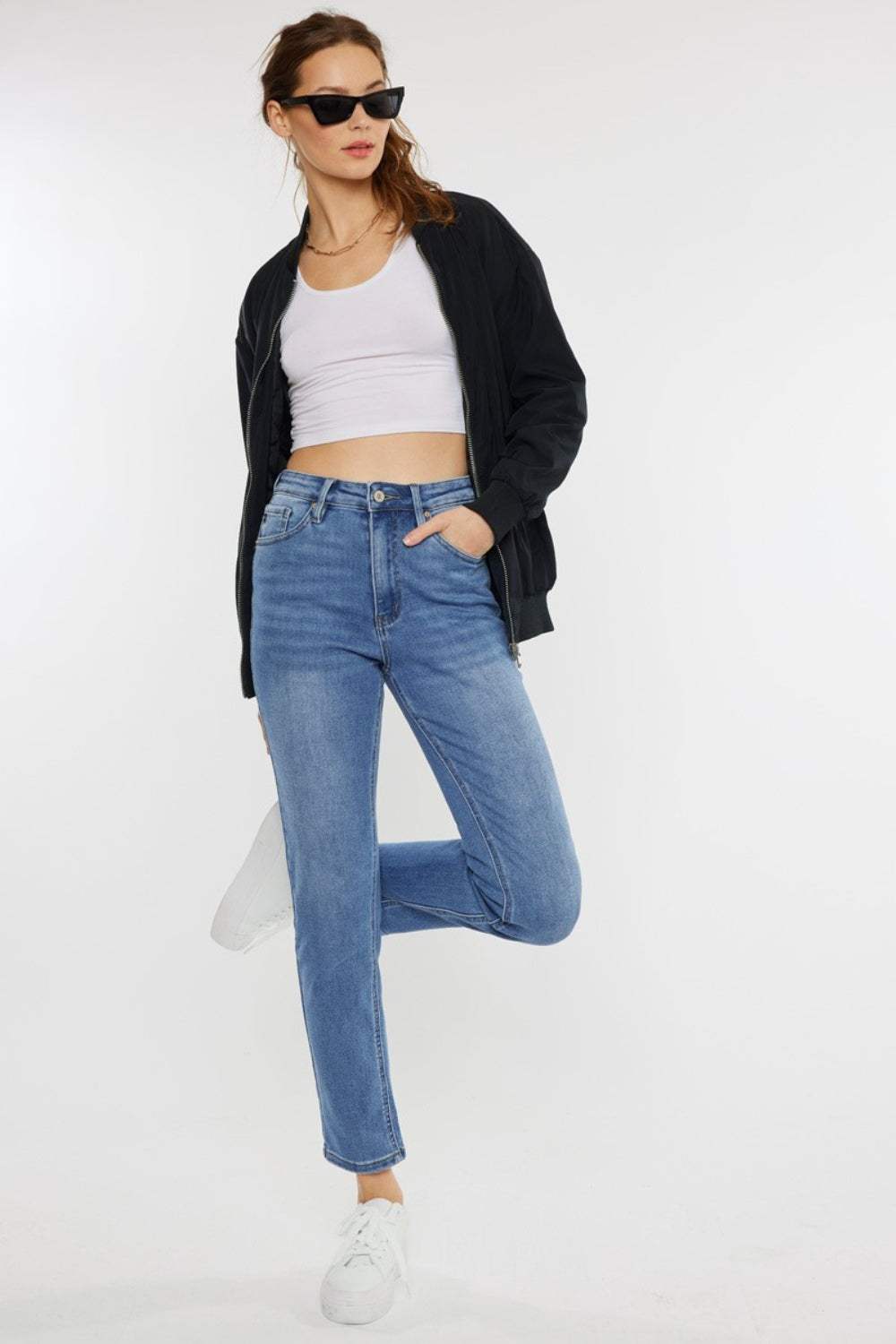 Kancan Full Size Cat's Whiskers High Waist Jeans - Trendsi - Flyclothing LLC