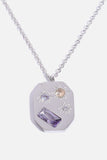 Inlaid Zircon Pendant Stainless Steel Necklace - Trendsi - Flyclothing LLC