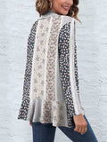 Printed Open Front Long Sleeve Cardigan - Trendsi - Flyclothing LLC