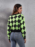 Geometric Button Up Long Sleeve Cardigan - Trendsi - Flyclothing LLC