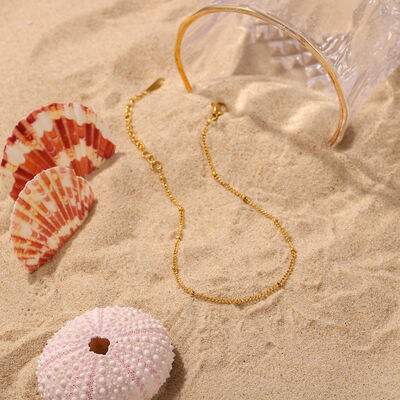 Stainless Steel Bead Anklet - Trendsi - Flyclothing LLC